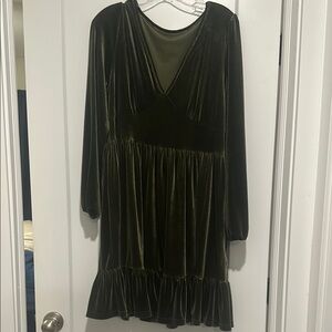 HALARA Olive Green Mini Dress